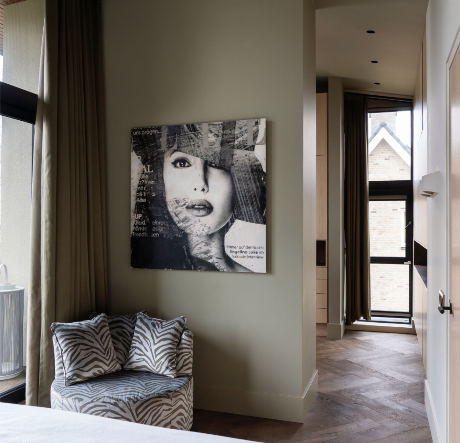 Lottevanuittert kimkotter LAB Wallpaint Fluffy Cheetah no 255 wand Limited Jade no 479 wand schilderij plafond